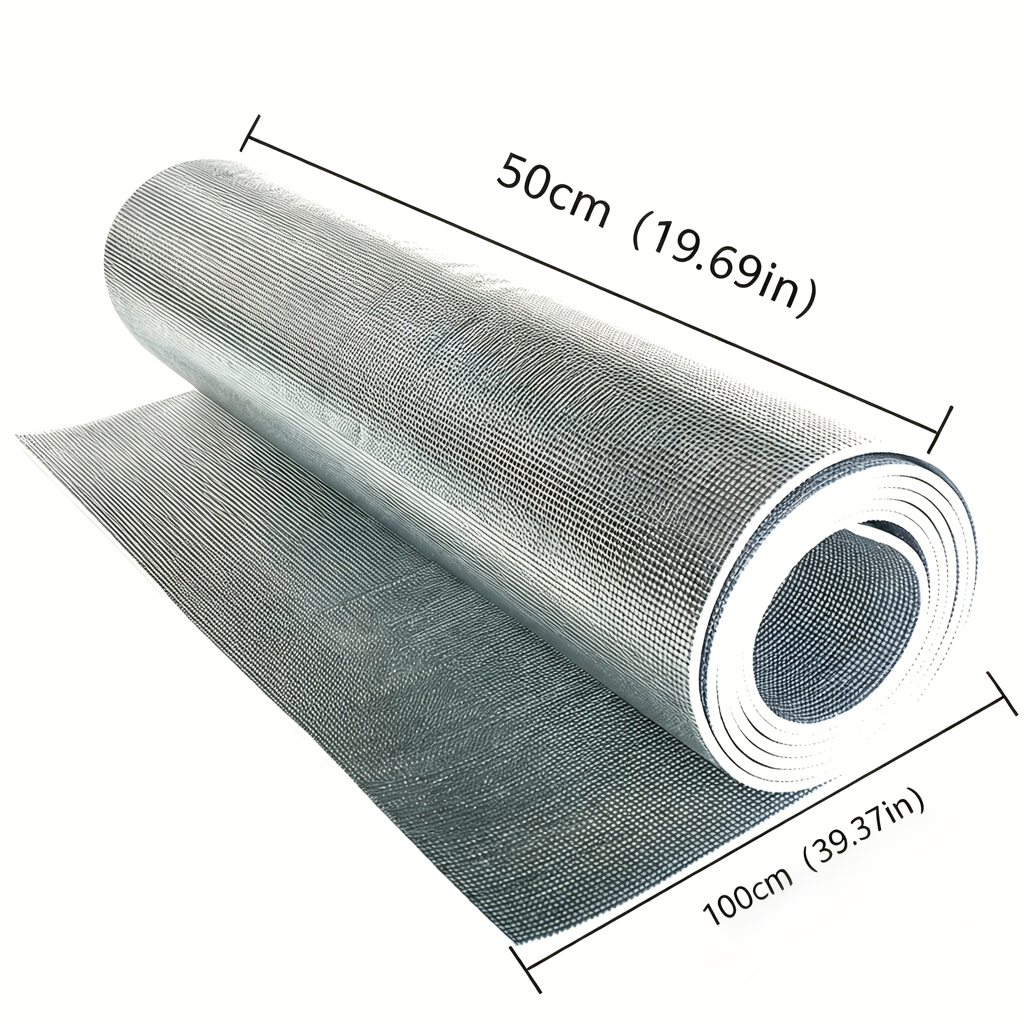 TEMU Double-sided Aluminum Foil Heat Insulation And Sun Protection Film, Self-adhesive Thickened Vinyl Material. Provides Heat Insulation And Sun
