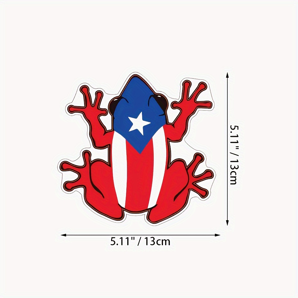 Anime Decal Puerto Rico Flag Frog Vinyl Decal Water Bottle - Temu ...