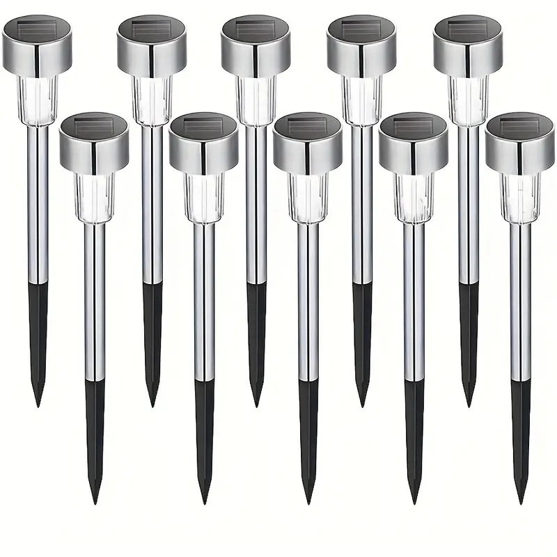 10pcs Solar Garden Lights/Path Lights Steel Led Pathway Landscape Lighting for Patio, Yard Christmas Gift 10pcs Solar Garden Lights/Path Lights Steel Led Pathway Landscape Lighting for Patio, Yard Christmas Gift