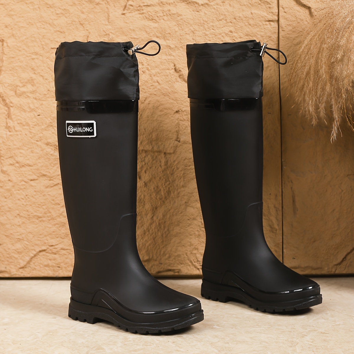 TEMU Bottes de pluie tendance pour femme, montantes, étanches, chaussures de haute qualité pour adultes pour lavage de voiture en extérieur, camping,