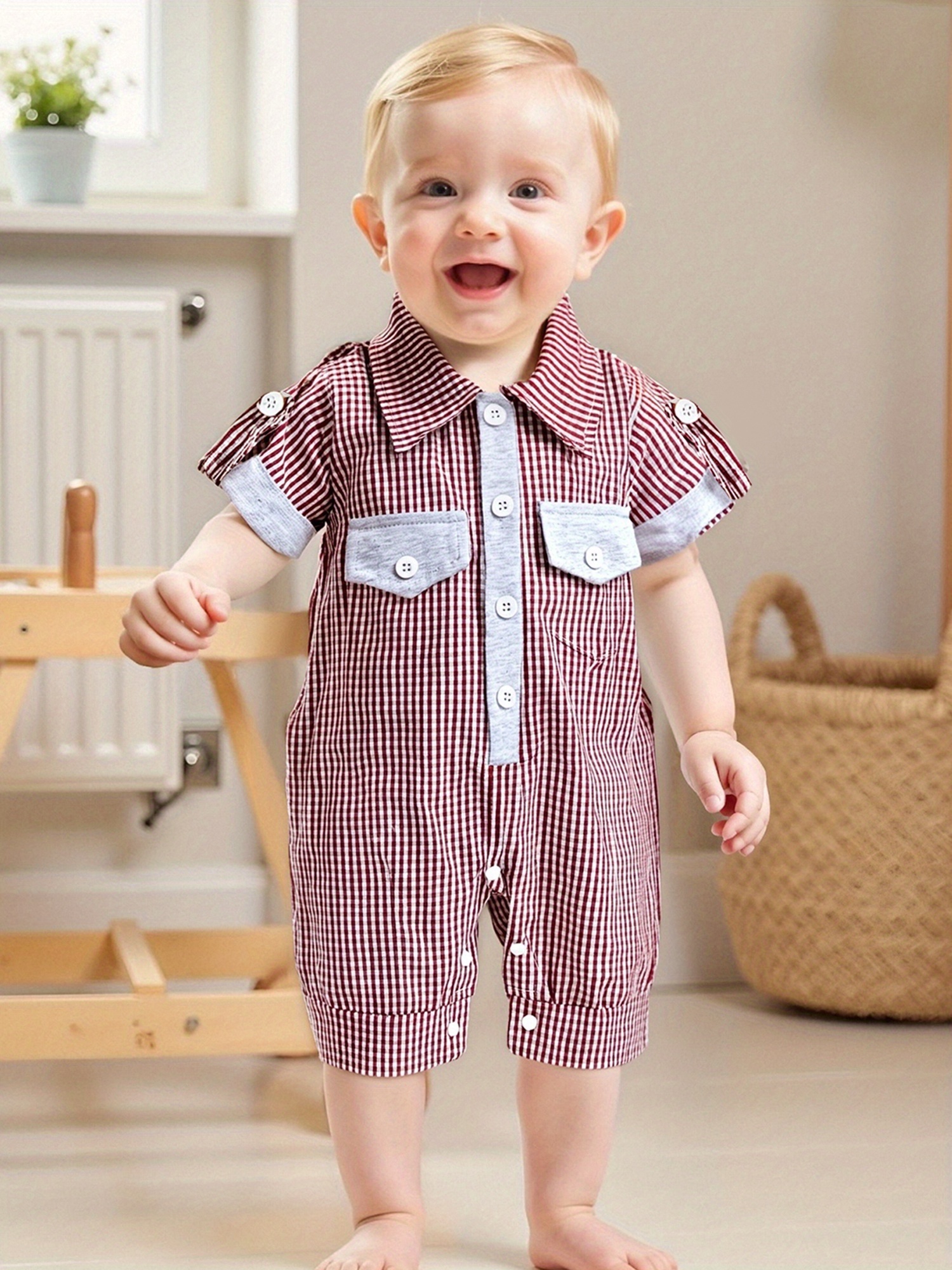 baby boy 18 months summer romper short sleeve lapel collar Temu