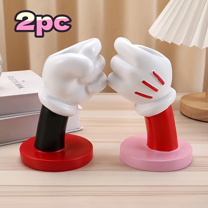 2pcs       mouse   glove pen holders multifunctional resin storage organizer for makeup brushes pens home decor valentines day birthday wedding gift minimalist style desk organizer   design durable decor item   stylish   decorative vase office workers Product details 0