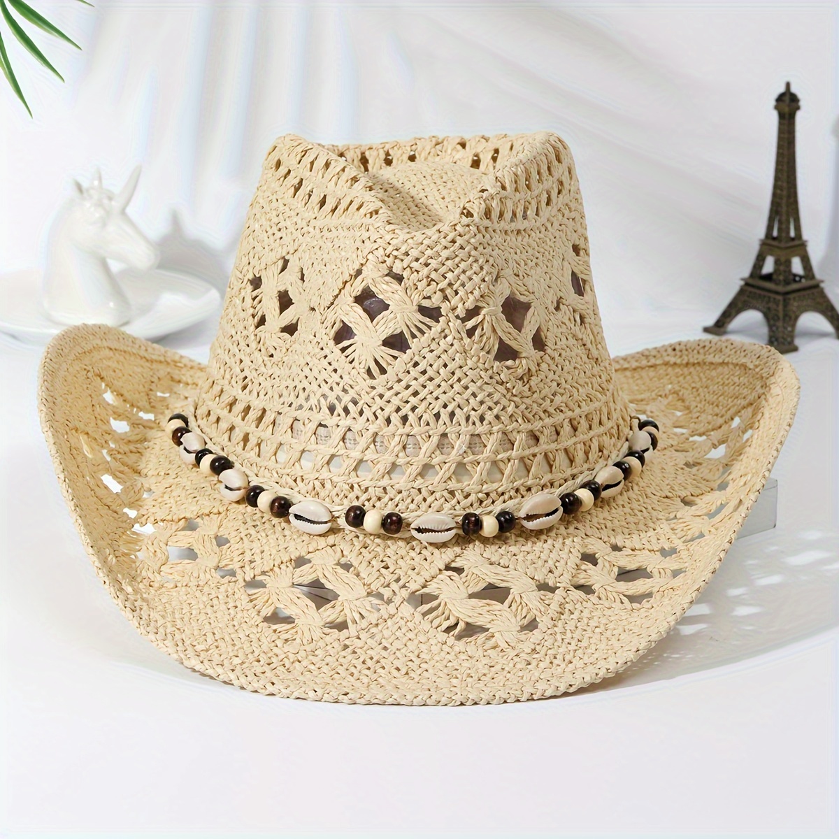 men women spring summer unisex wide brim western - Temu display picture 1