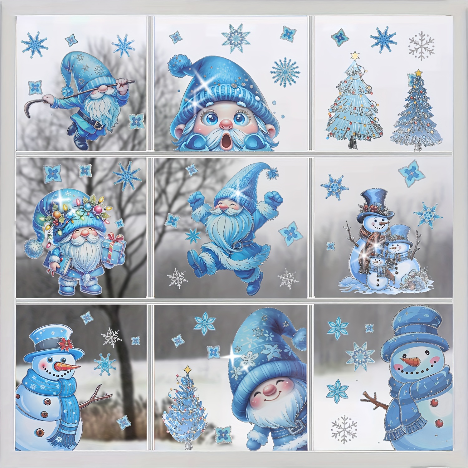 

Christmas Decal : Gnomes, , , And - Low Clings, Pvc, -, Esd Safe - - Decor Set