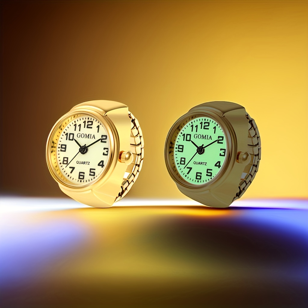 

Creative Glowing Finger Watches For Boys/girls Simple Creative Stainless Steel Wrist Ring Watches Gifts For Eid