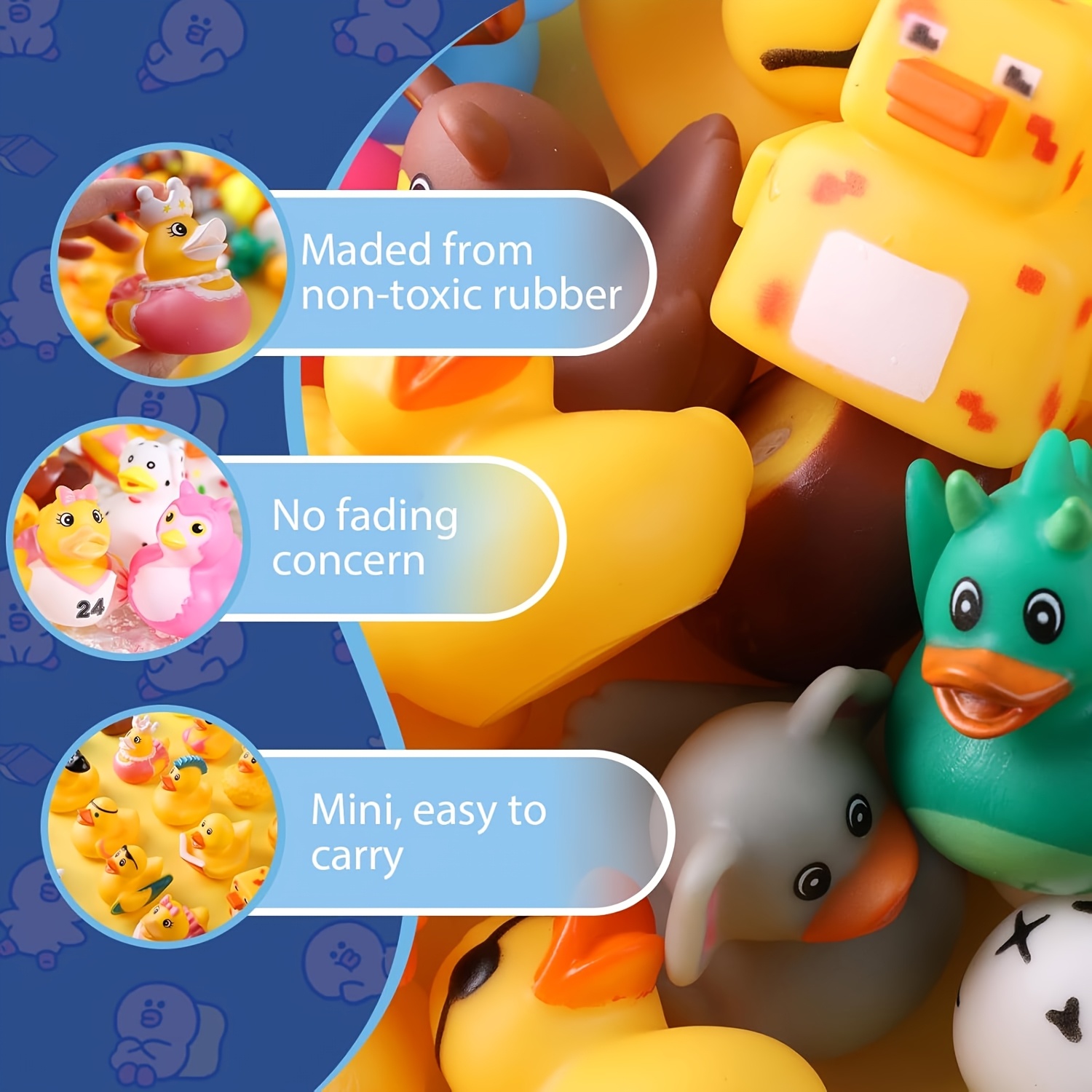 15/30pcs Colorful Rubber Ducks Toy Duckies for Kids and Toddlers, Bath Birthday Baby Showers Classroom, Summer Beach and Pool Activity, Youngsters Toys, Bathtub Swim Bathing, Youngsters Shower