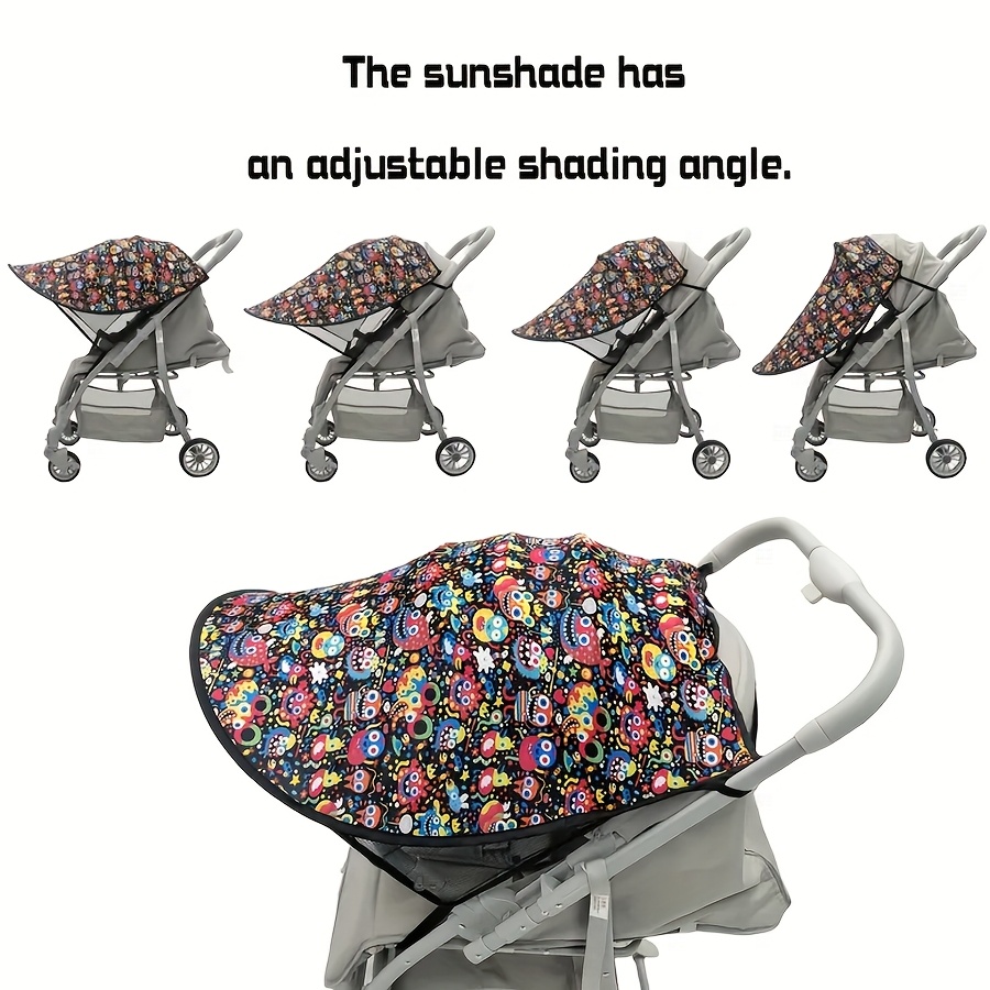 Stroller Sunshade Canopy with Colorful Confetti Pattern - Breathable Portable Extended UV Protection Umbrella, Lightweight & Durable for Outdoor Strolls, Ideal Holiday Gift, Stroller for, Travel Essential, Vibrant Print, Highquality Fabric, New Parents