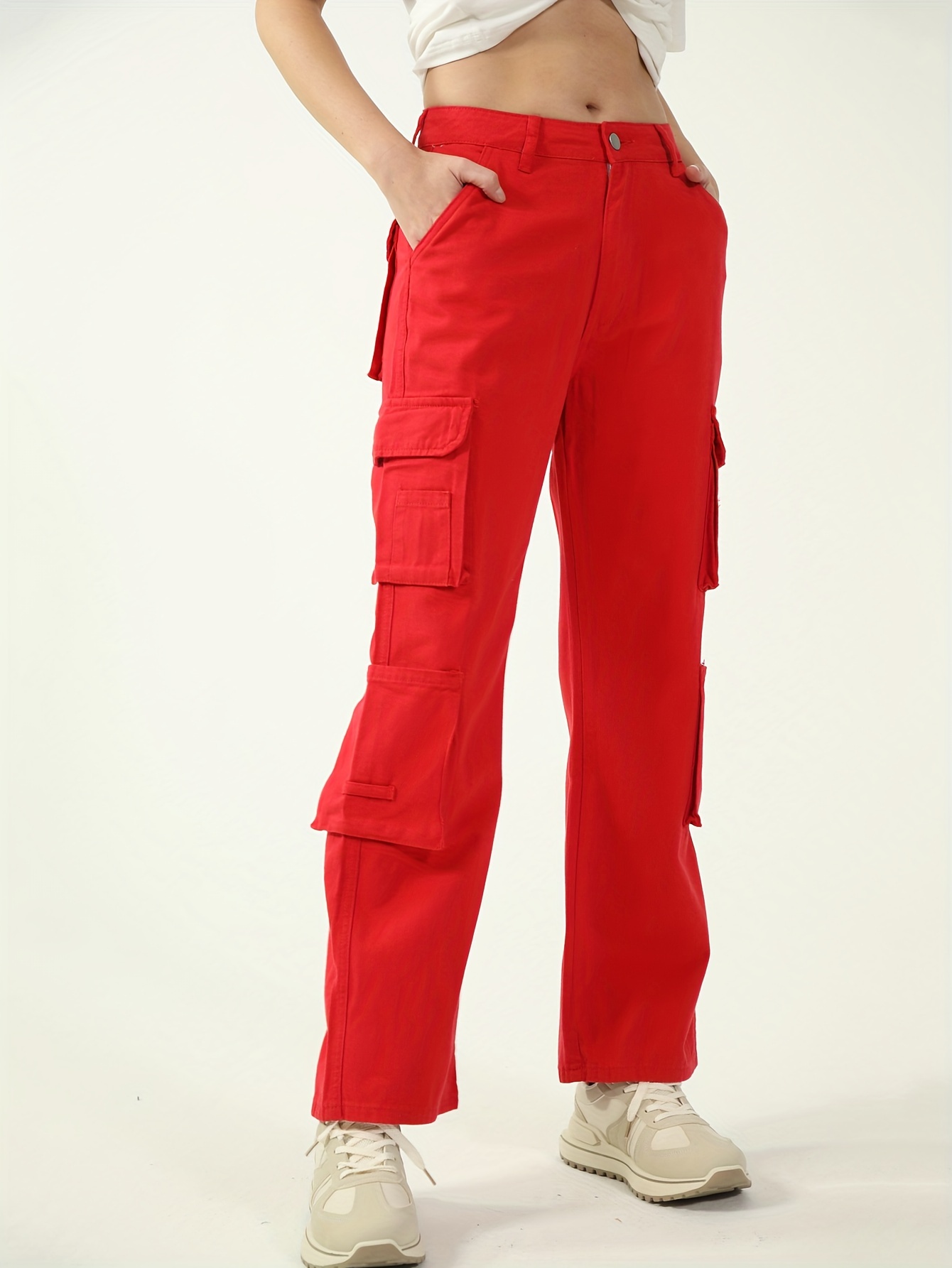 Women Cargo Harem Pants Harajuku Zipper Streetwear Joggers Chain Solid  Fashion Hip Pop girl Trousers Pantalones Mujer Ropa
