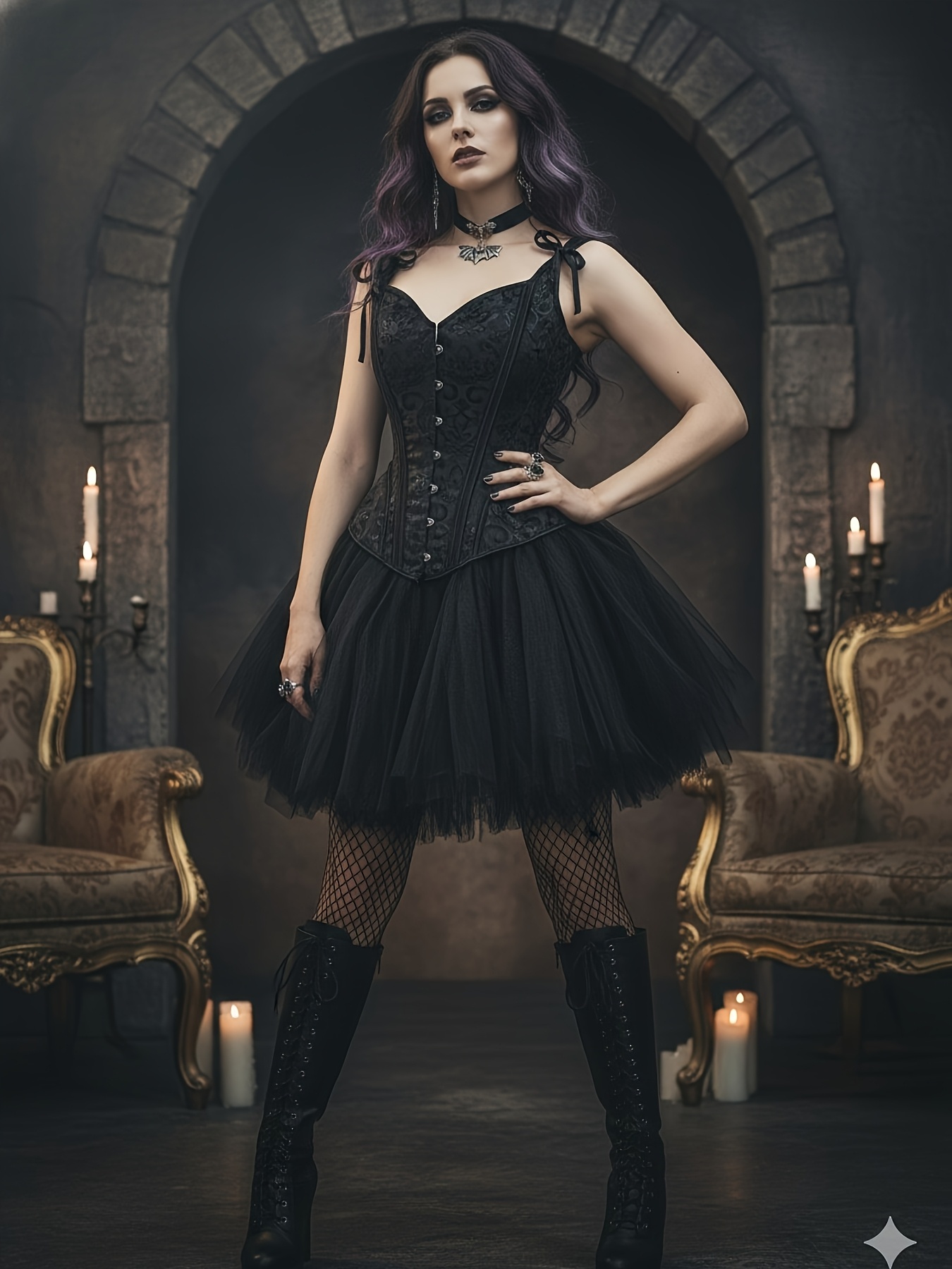black dress vampire costume Miss Vampire Girls Gothic Costume – Costume Zoo main image 1