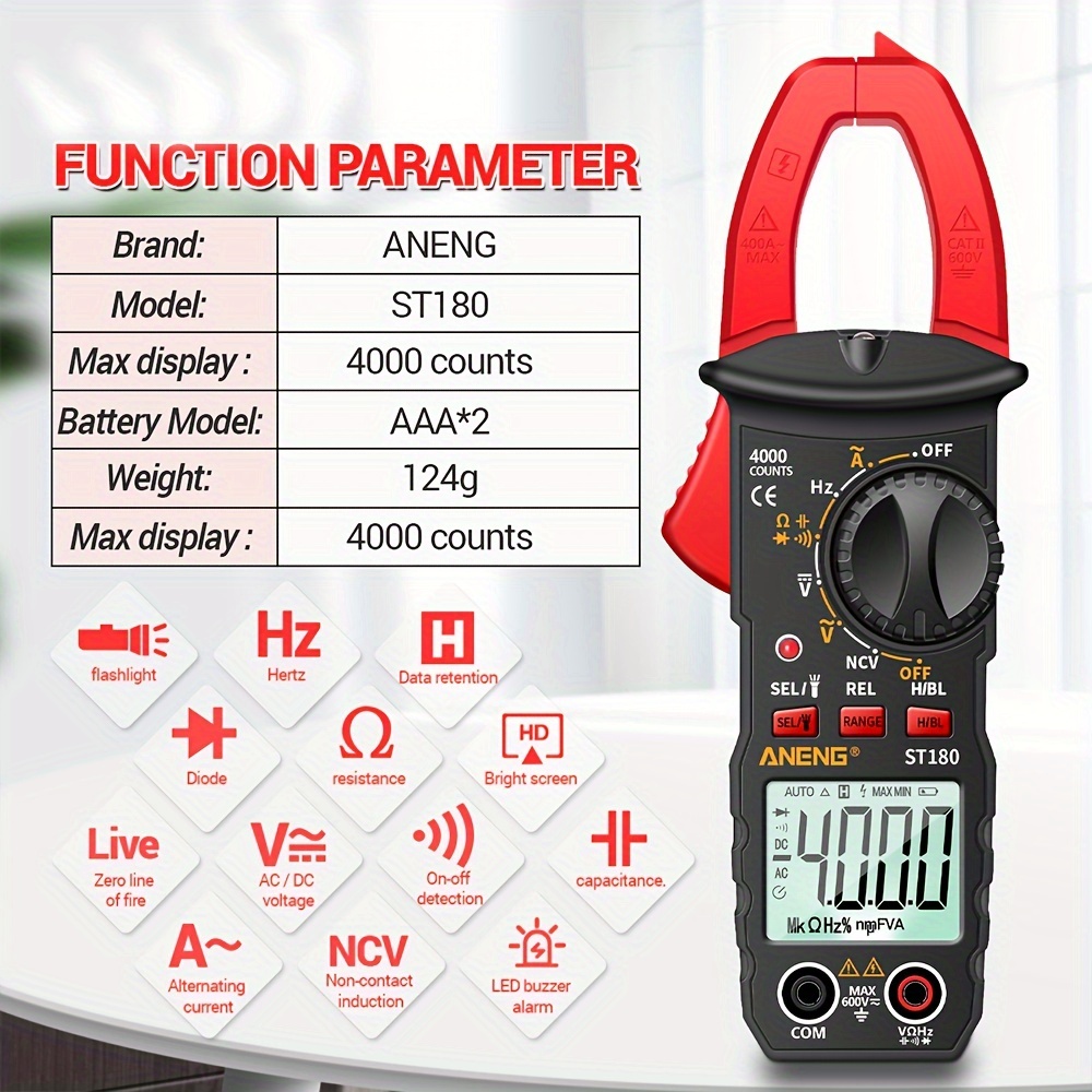 st180 meter multimeter measuring pen 4000 ncv measurement ac current ac electrical details 2