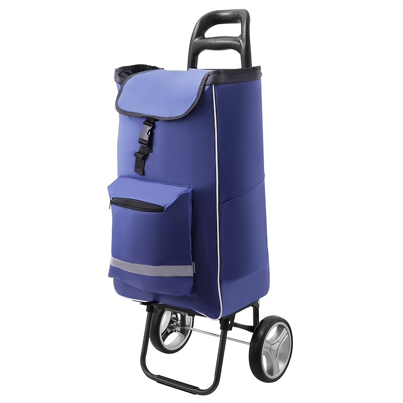 Image of Large Wheel Fashion Shopping Cart Pickup Car Hand Trolley Folding Convenient Trolley Hand Trolley Small Cart Supermarket Trailer All Terrain Off-road, Suitable For Home, Camping, Outing, Picnic