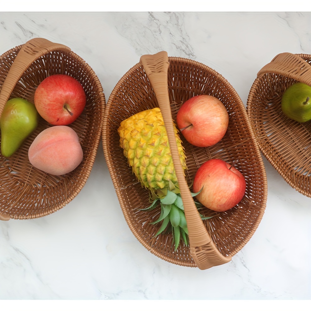 

Elegant Hand-woven Imitation Rattan Basket - Perfect For Flowers, Fruits & Vegetables