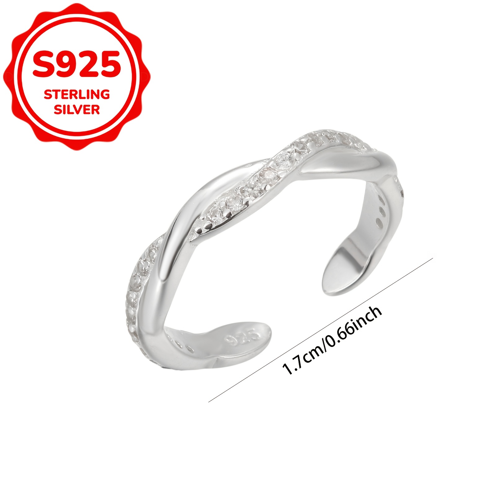 Women's S925 Silver Wave Cross Open Toe Ring, Beach Vacation Accessory