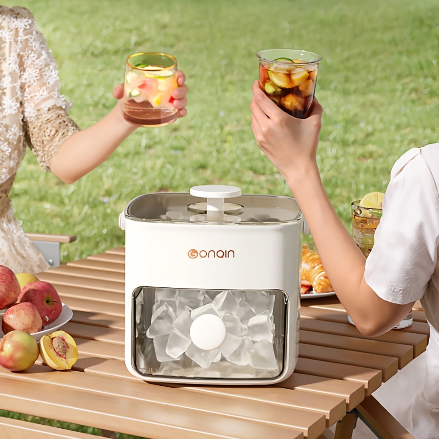48 grid extra large double layer ice bucket 1 ice storage dust cover 1 ice clip 2 ice trays double layer design large capacity built maker make and store ice in for suitable for parties outdoor activities home kitchen restaurant bar details 1