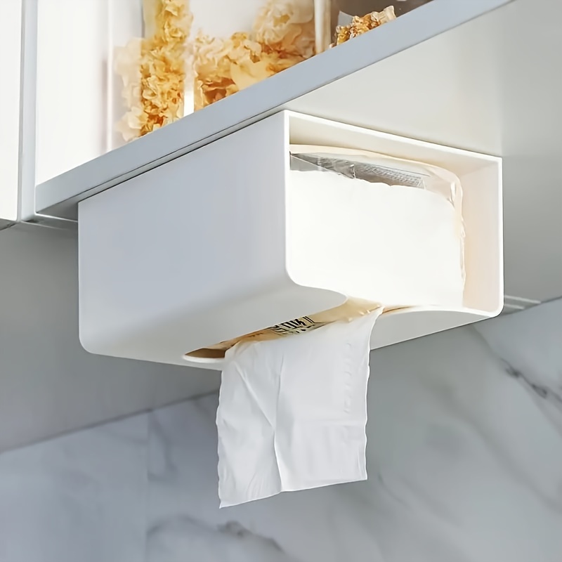 1 pack durable plastic square tissue box holder space saving organizer with multiple compartments for kitchen bathroom bedroom   bathroom organizers and storage versatile storage solution   sturdy construction     material home organizers Product details 3