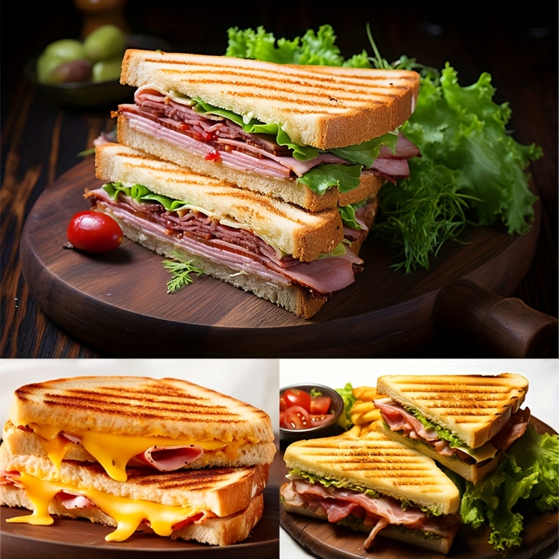 Microwave Sandwich Maker Pan – Quick, Crispy Toast Baking Tray, Non-Stick, Food-Grade Iron, Ideal for BBQ, Sausages, Chicken Wings, Steaks, and More, Red with Easy-Grip Handles, Food Heating|Compact Design|Durable Construction