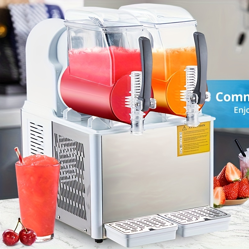 4lx2tank commercial slushie machine 370w stainless steel slushy machine for   drinks large capacity durable materials multi functional use Product details 0