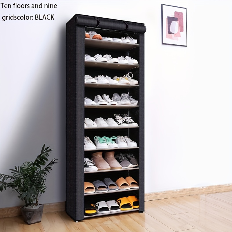 TEMU 6 Shoe Rack With Dust-proof Rolling Shutter Door, Simple And Convenient , Space-saving Home Storage Cabinet, Suitable For Entrance, Corridor, Bedroom, Living Room, Family, Dormitory