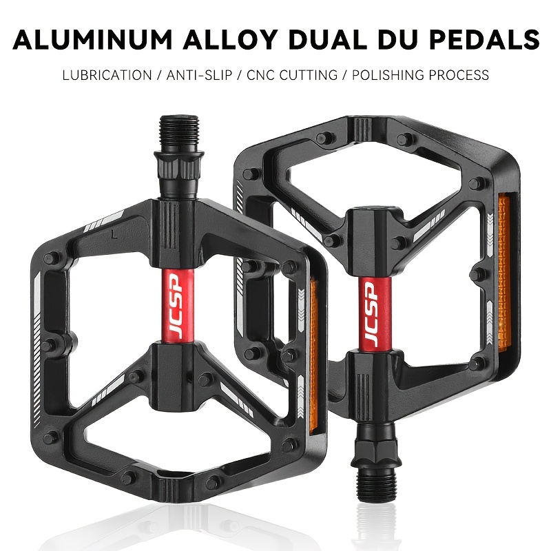 Image of Wide Anti-slip Bike Pedals For Road And Mountain Bikes, Comfortable Cycling Accessories With Non-slip Design
