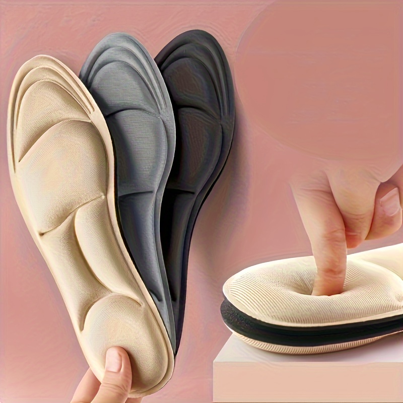 1pair Memory Foam 5D Sport Insoles For Shoes, Women Men Breathable Cushion Running Insoles, Feet Care Insoles