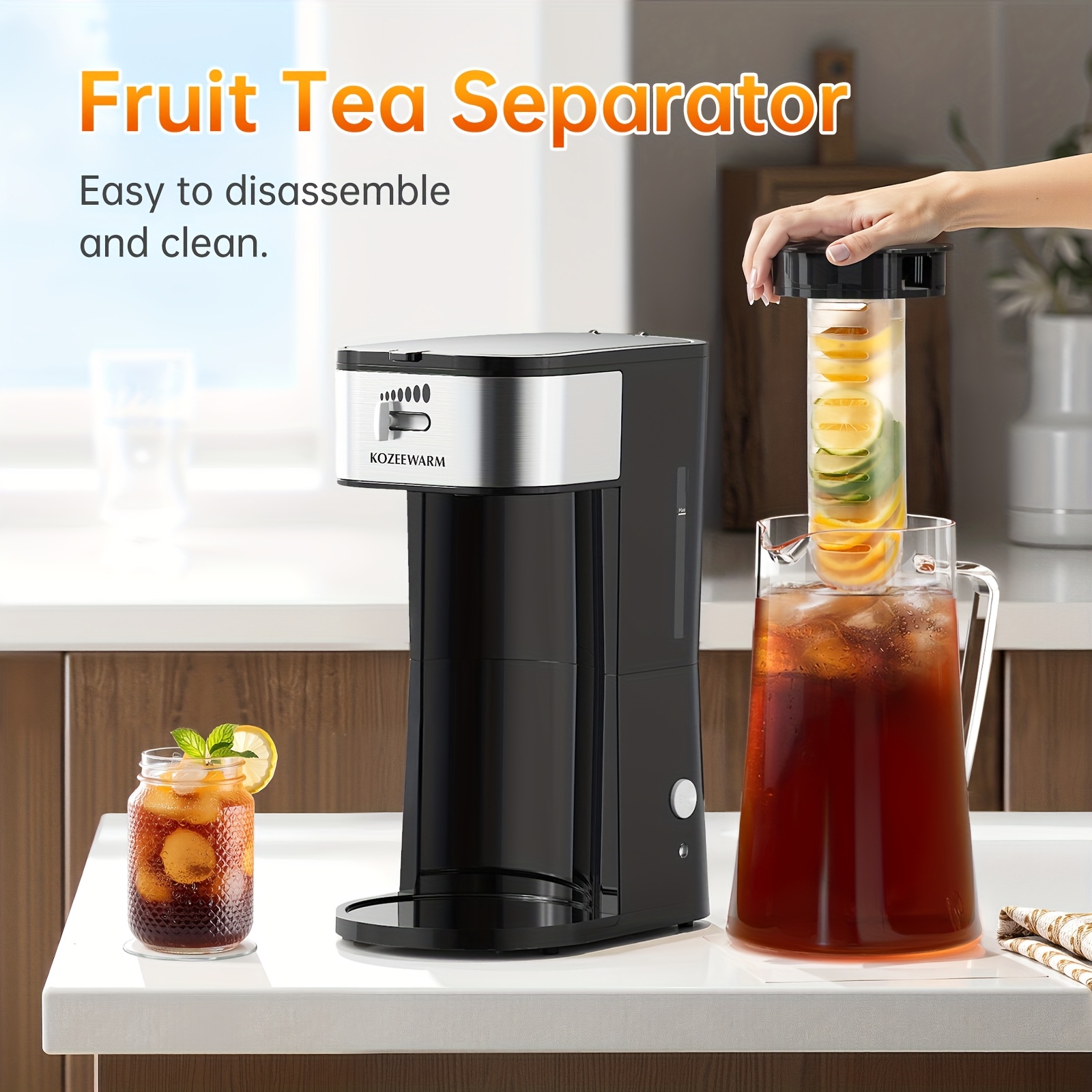 iced coffee tea maker reusable filter basket 3 qt pitcher - Temu