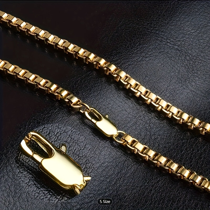 Mens gold deals box chain