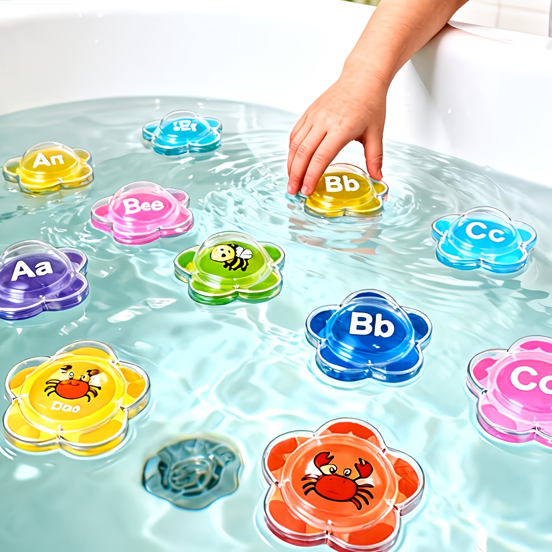 4pcs floating bath learning bathroom toy letter number and   games made of abs material bathroom toy random color