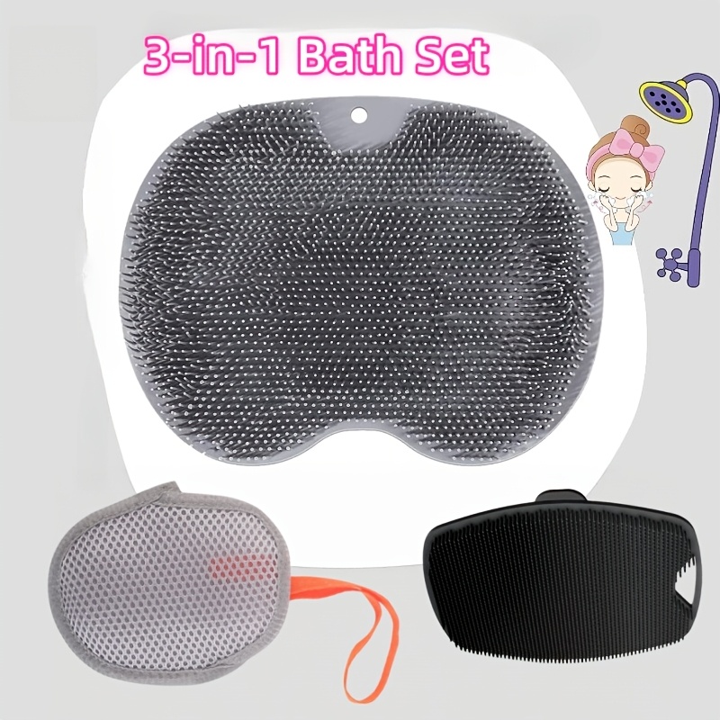 3-In-1 Daily Bath Shower Care Set with Exfoliating Brush