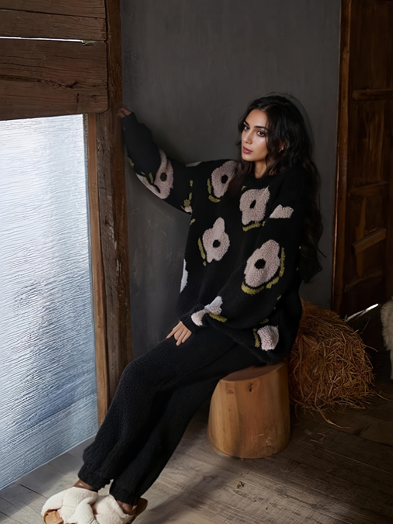 ropa abrigo mujer flores en tallas otoño Temu Uruguay