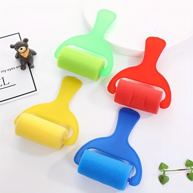 Image of 4pcs Color-coded Roller Applicators With Rollers Suitable For Art Diy, Painting, Calligraphy - Smooth For Walls, Canvas, Fabric, Wood, Ideal For Artists, Hobbyists & Beginners ( Not Included)