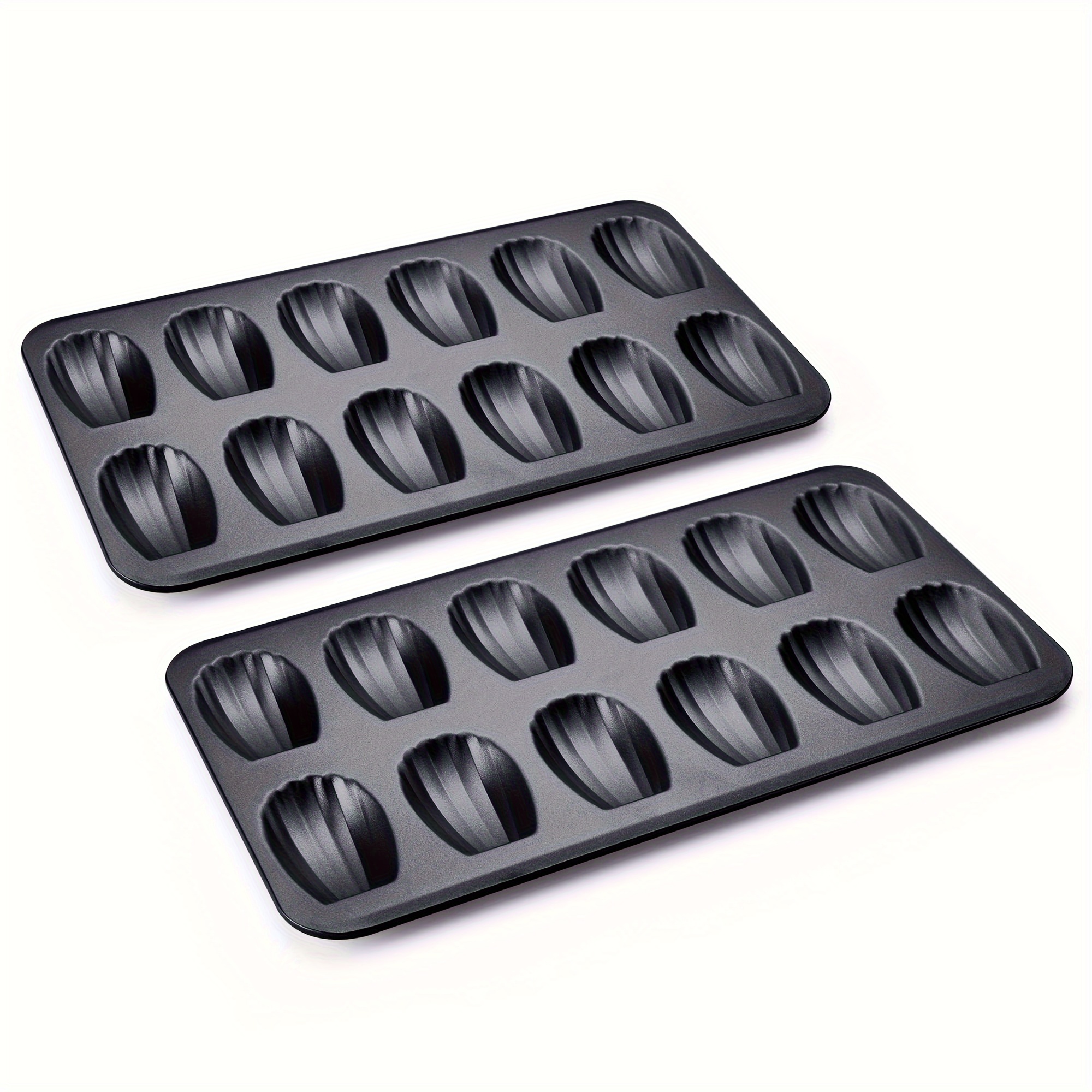 

Hongbake Nonstick Madeleine Pan 2 Pack 12-cavity Heavy Duty Madeleine Cookies Trays For Oven Baking, Warp Resistant Shell Shape Madeleine Mold Cake Pan