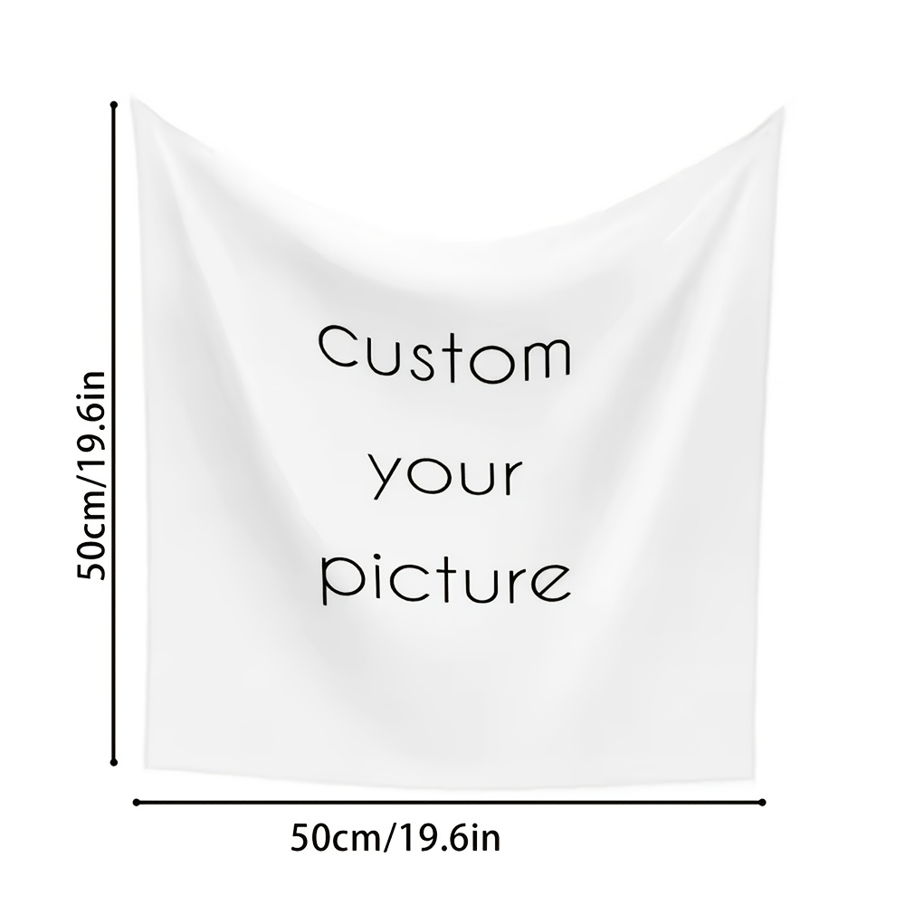 TEMU 1 pezzo di bandana quadrata con design stampato personalizzato, foulard con motivo personalizzabile, 50X50Cm/70X70Cm, copricapo o sciarpa per il