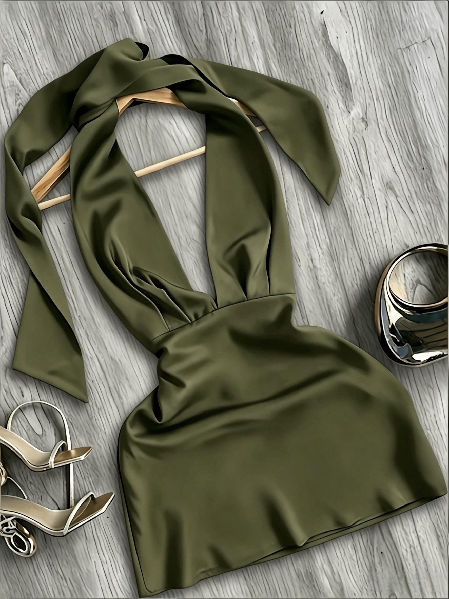 Tie-Waist Backless Dress