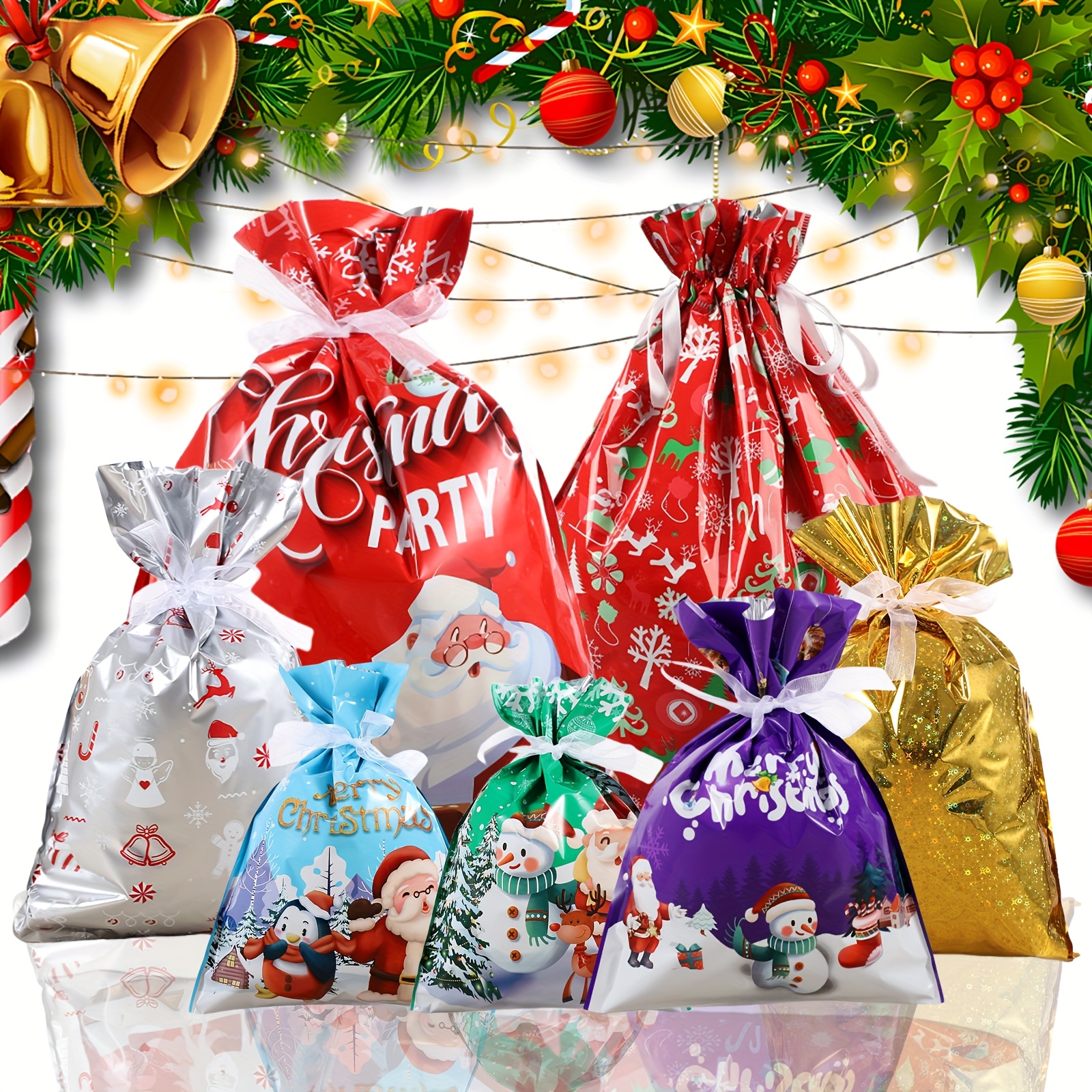 CARDIAC Green Satin Drawstring Gift Bags Bulk 10pcs - Wedding Favor Bags, Jewelry Pouches, Party Favor Bags - View #4