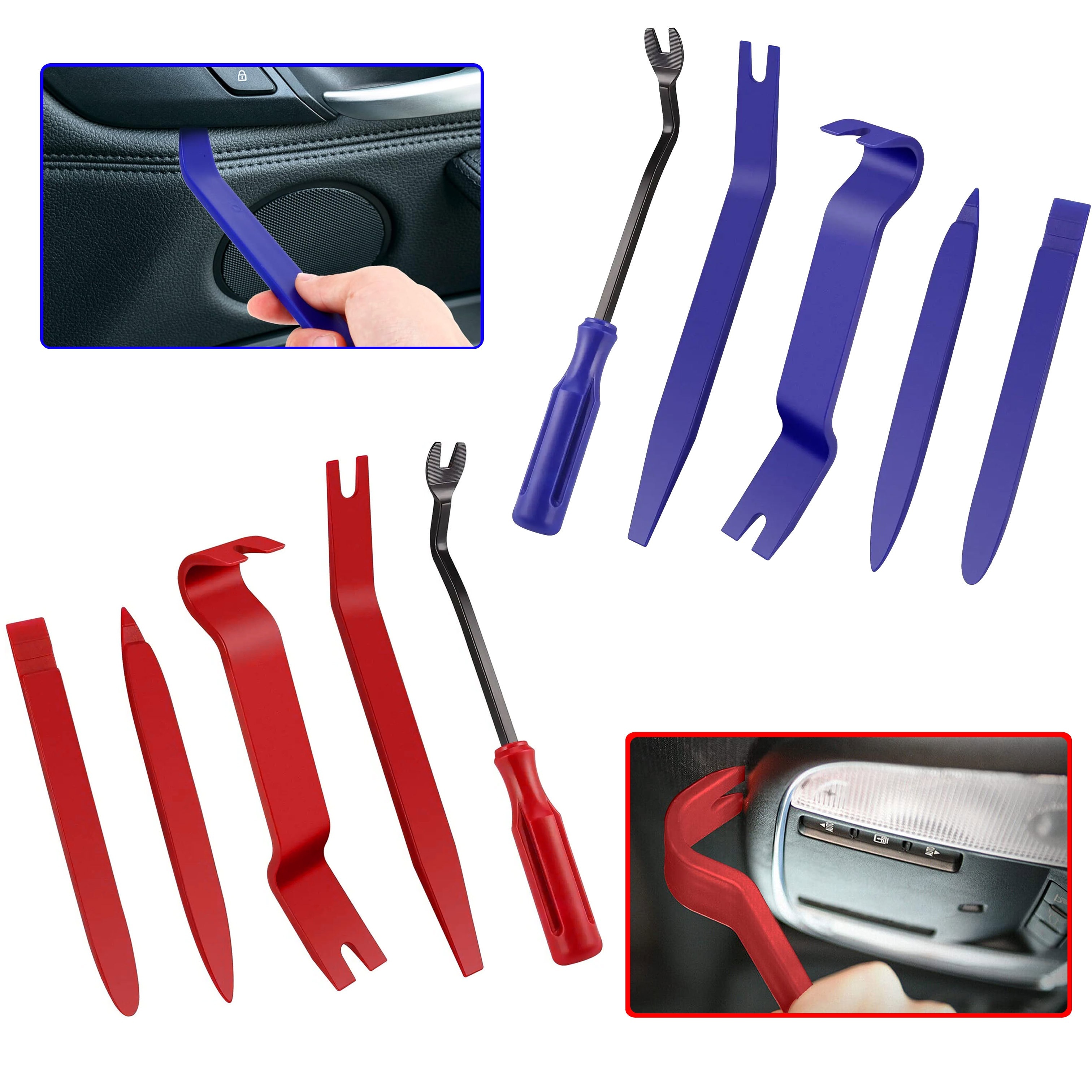 

5pcs Trim Removal Tool Kit Car Removal Pry Tool Radio Door Clip Panel Trim Dash Auto Radio Interior Blades Hand Disassembly Plastic Automobile Kit