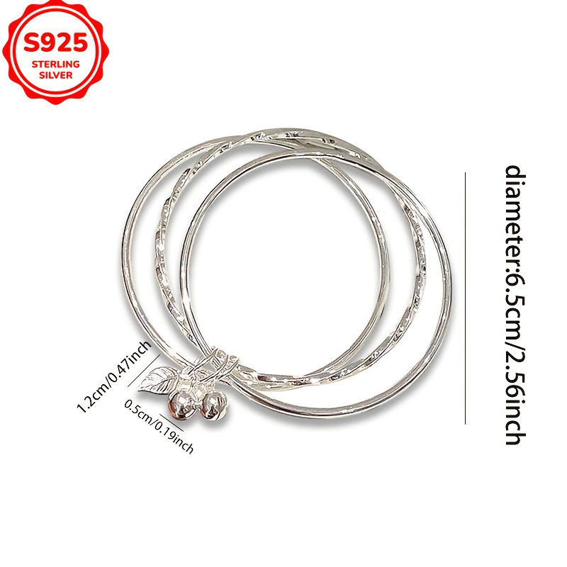 Minimalist Three Ring Bell Leaf Bracelet Hypoallergenic for Women