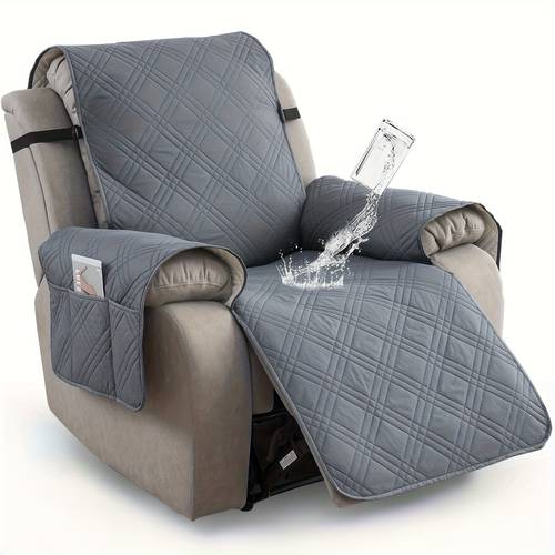 1pc recliner chair cover non slip recliner covers for recliner chair with pocket washable winter insulation furniture protector for pets christmas decorations for dining room office decor