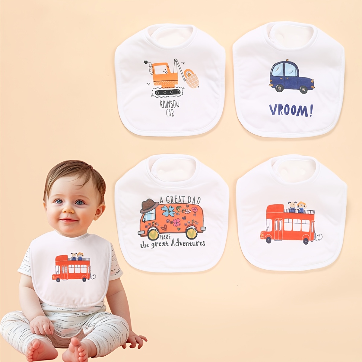 baby bibs soft absorbent drool bibs snap closure Temu Australia