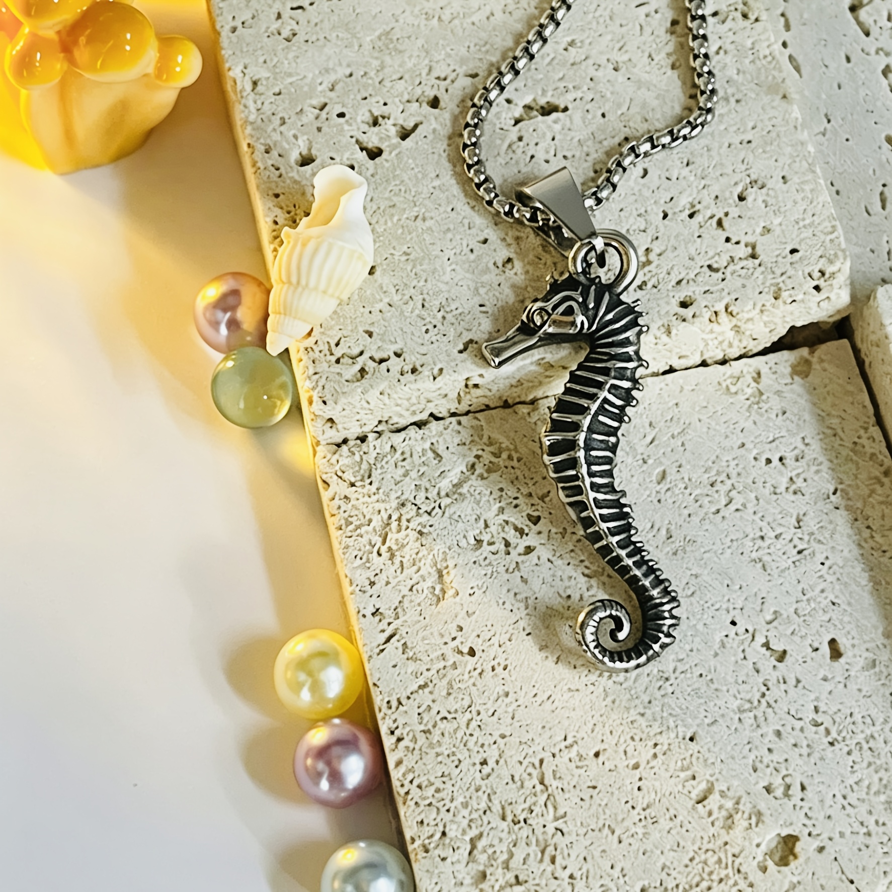 Vintage Seahorse Pendant Necklace, Ocean-Themed Charm