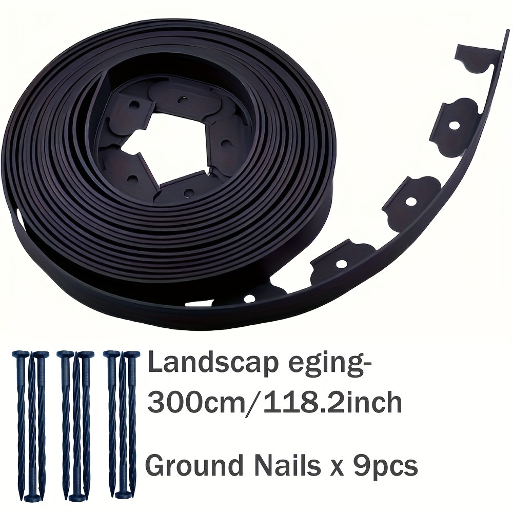 TEMU Bordo per giardino in plastica senza , con di fissaggio, altezza 5 cm / 1,97 pollici, design dritto, non 癡 necessaria la l'installazione, facile