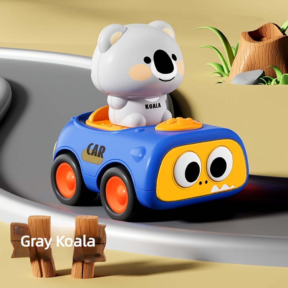 Cute Animal Push Car Toy for Kids with Koala and Tiger Figures