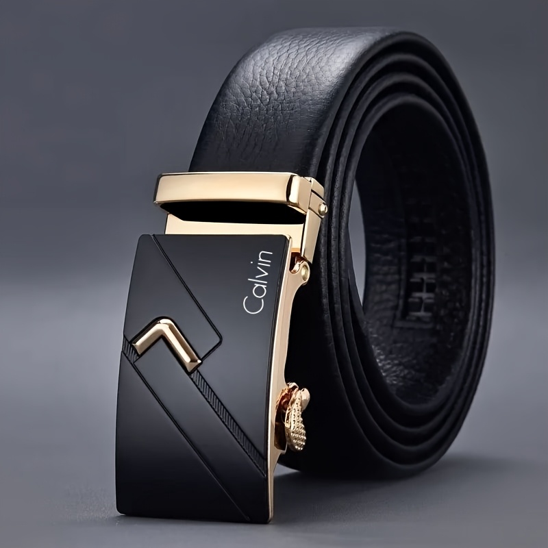 Calvin Pattern Men's Classic Automatic Buckle Belt