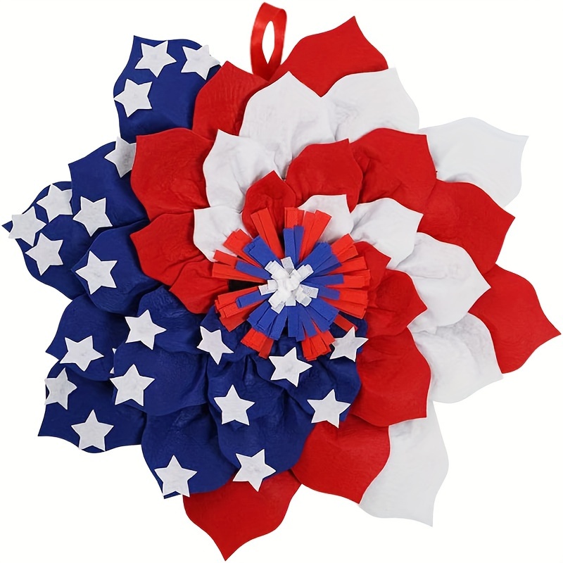 

1pc New Christmas Fourth Of July Wreath Decorations Family Holiday Decoration Props Star-spangled Banner Decorations