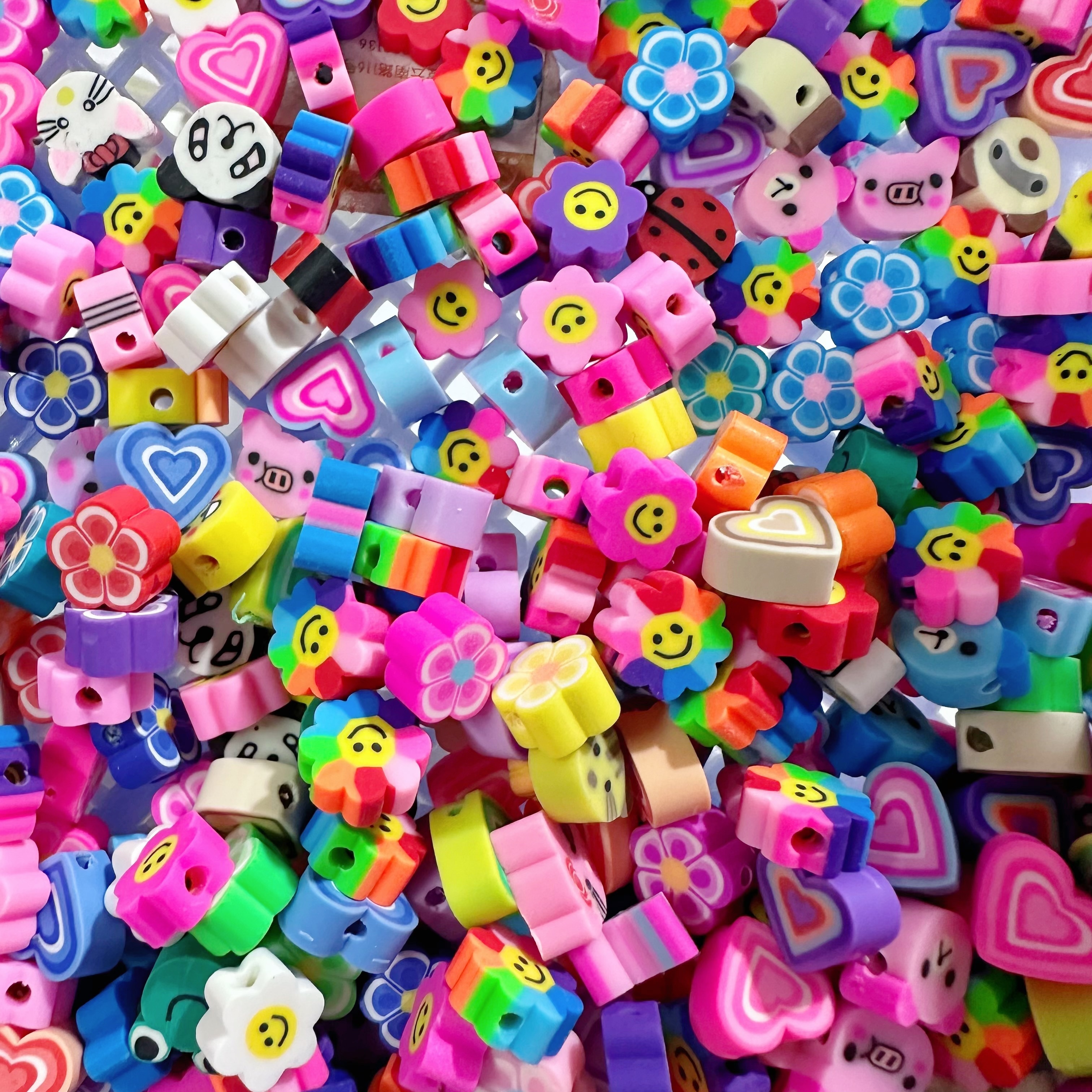 100pcs Round Beads Clay Loose Beads Jewelry Making Diy Bracelet Necklace Earrings Accessories