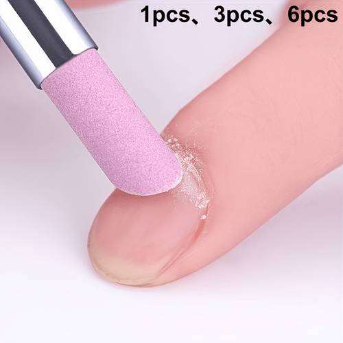 3pcs 6pcs quartz nail file nail tool for and pink tip easy to hold handle suitable for hand and care