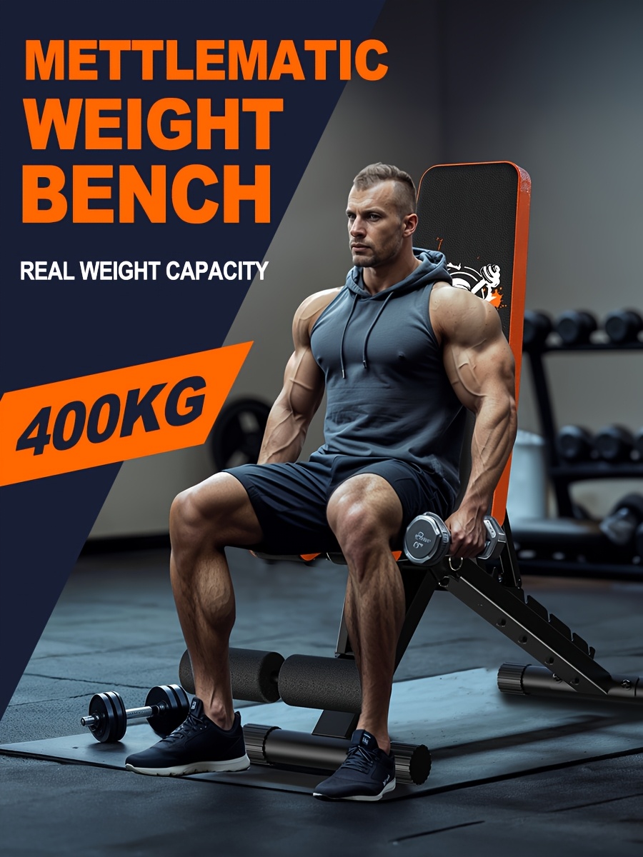 VOWVIT Opvouwbare Verstelbare Gewichtbank 4-in-1 Zware Trainingsbank met Gewichtscapaciteit, Verstelbare Helling voor Volledige Lichaamstraining - Opvouwbare Multifunctionele Bank Geschikt voor Thuisgym, Krachttraining, Gewichtheffen & voor Fitnessniveaus