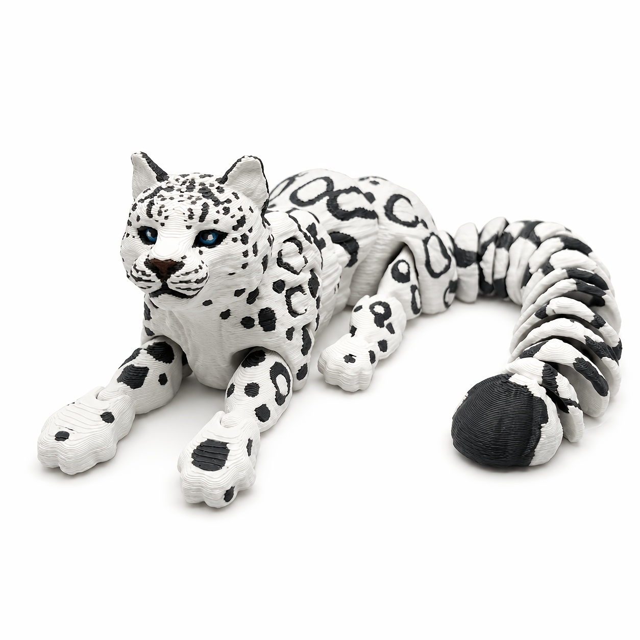 TEMU 3d Printed Articulated Snow Leopard Doll Statue Ornament, Cute Snow Leopard-shaped Desktop Doll With Flexible And Poseable Joints, Suitable For