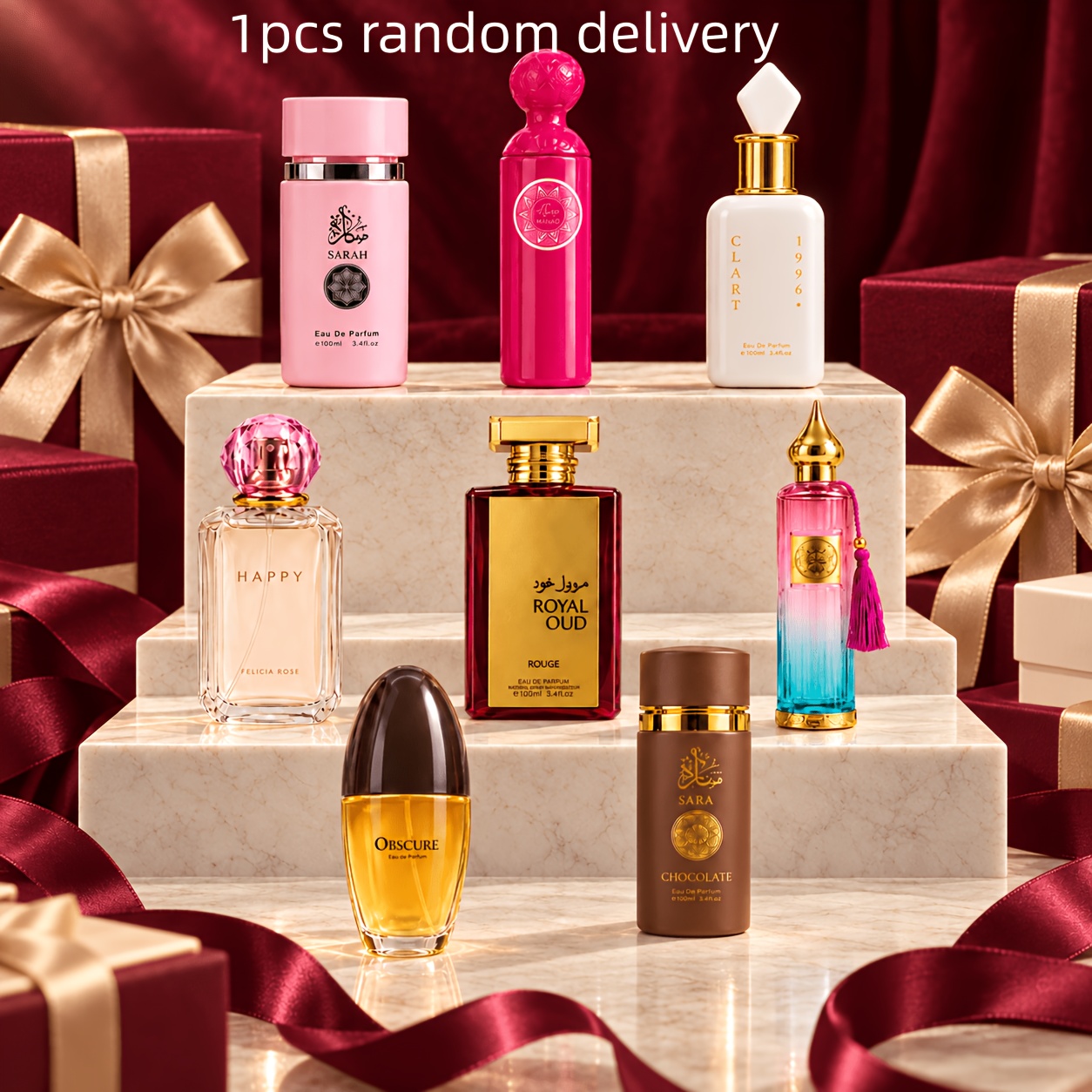TEMU 3.4 Ounces Of Women's Perfume1pcs Random., Long-lasting Fragrance, Suitable For Daily Wear, Workplace, Dating, Office, Business Travel, Birthday