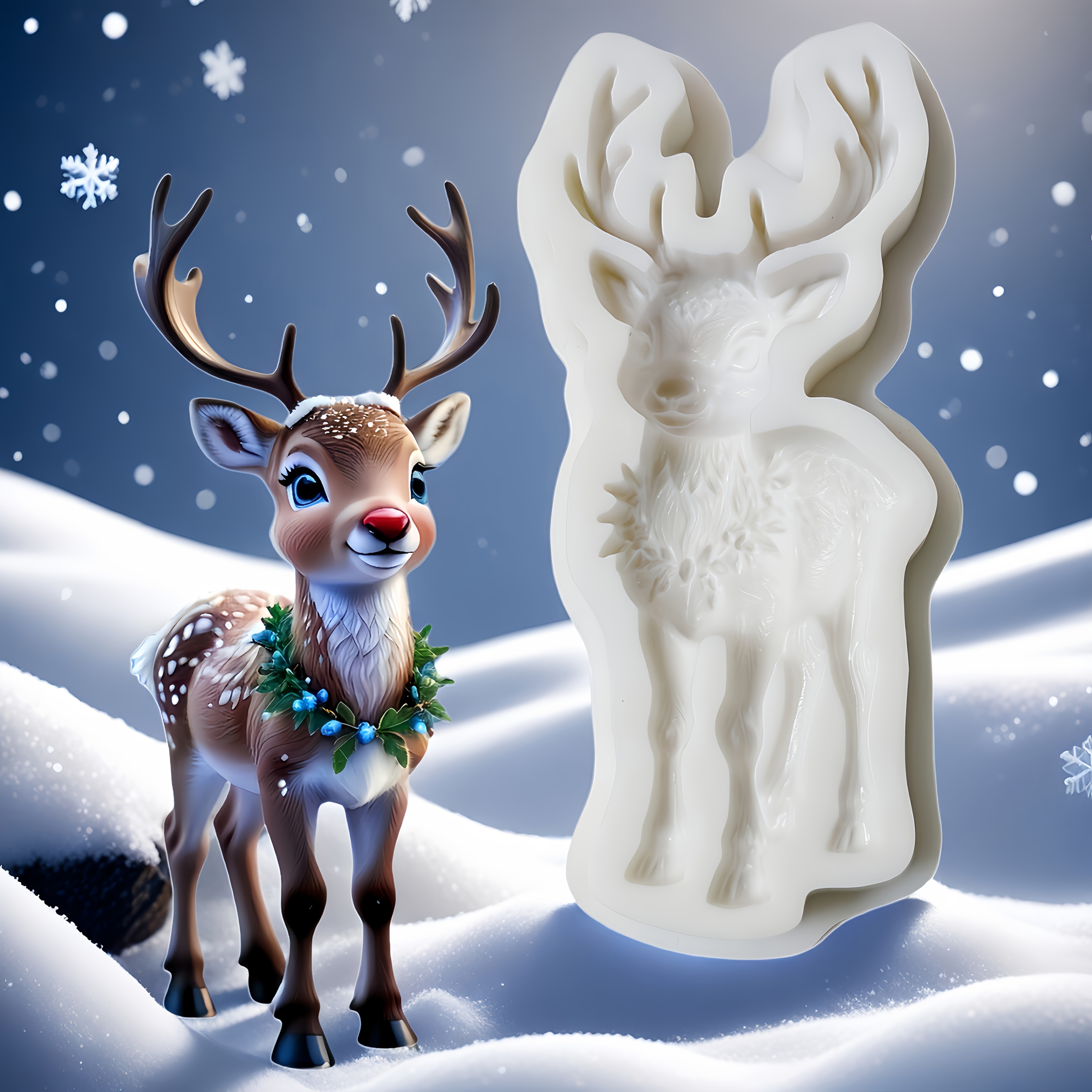 1pc, New Deer Shaped Gummies And Fondant Molds, Creative Silicone Cake Molds, Chocolate Dropper Molds