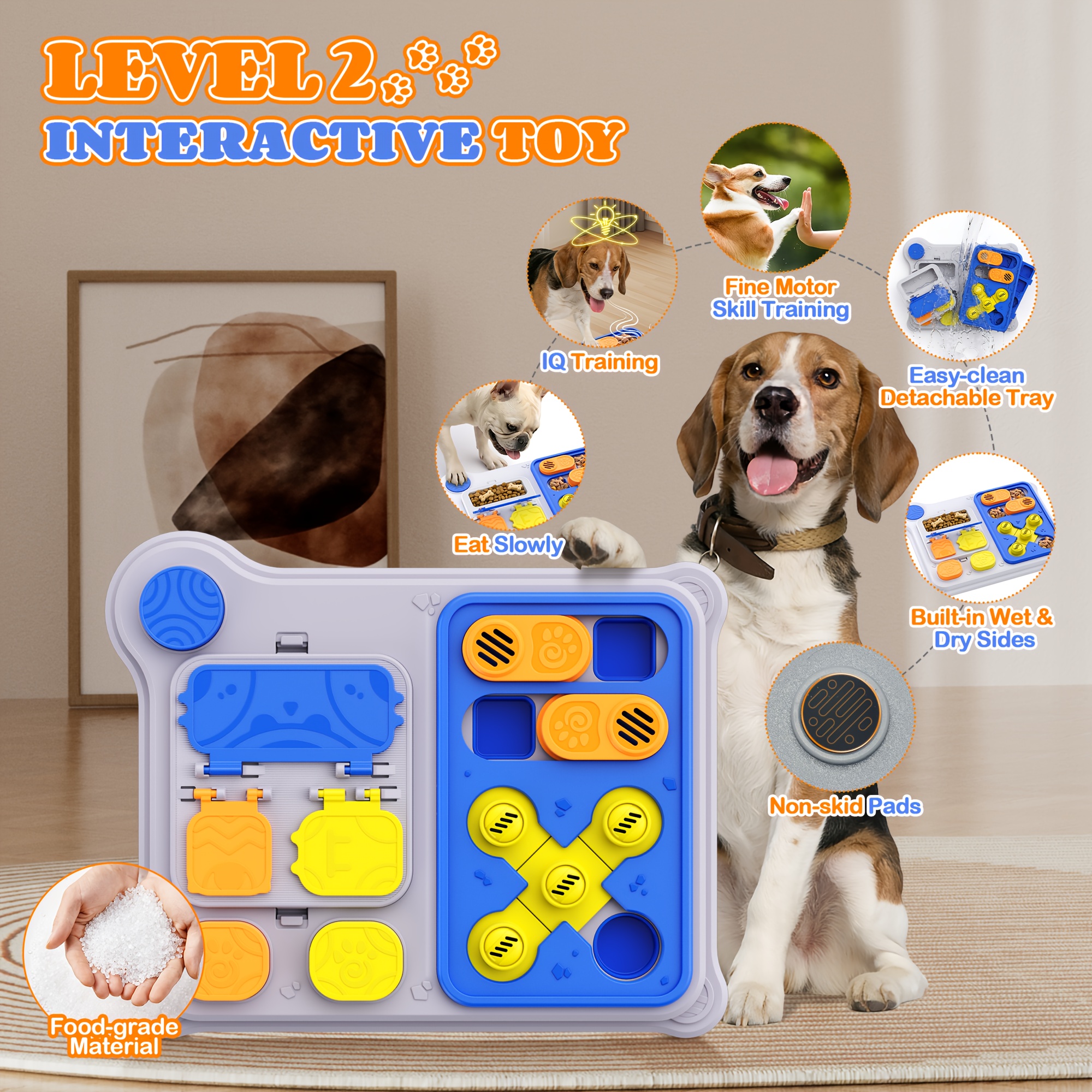 Interactive Slow Feeding Toy For Dogs | Brain Training And Entertainment Feeding Tool, Dual-function Training And Play, Made Of Durable Abs Material By Belemar